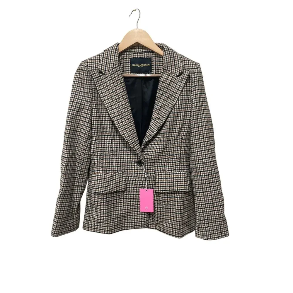 Amanda Uprichard Aldridge Houndstooth Blazer Size Medium‎